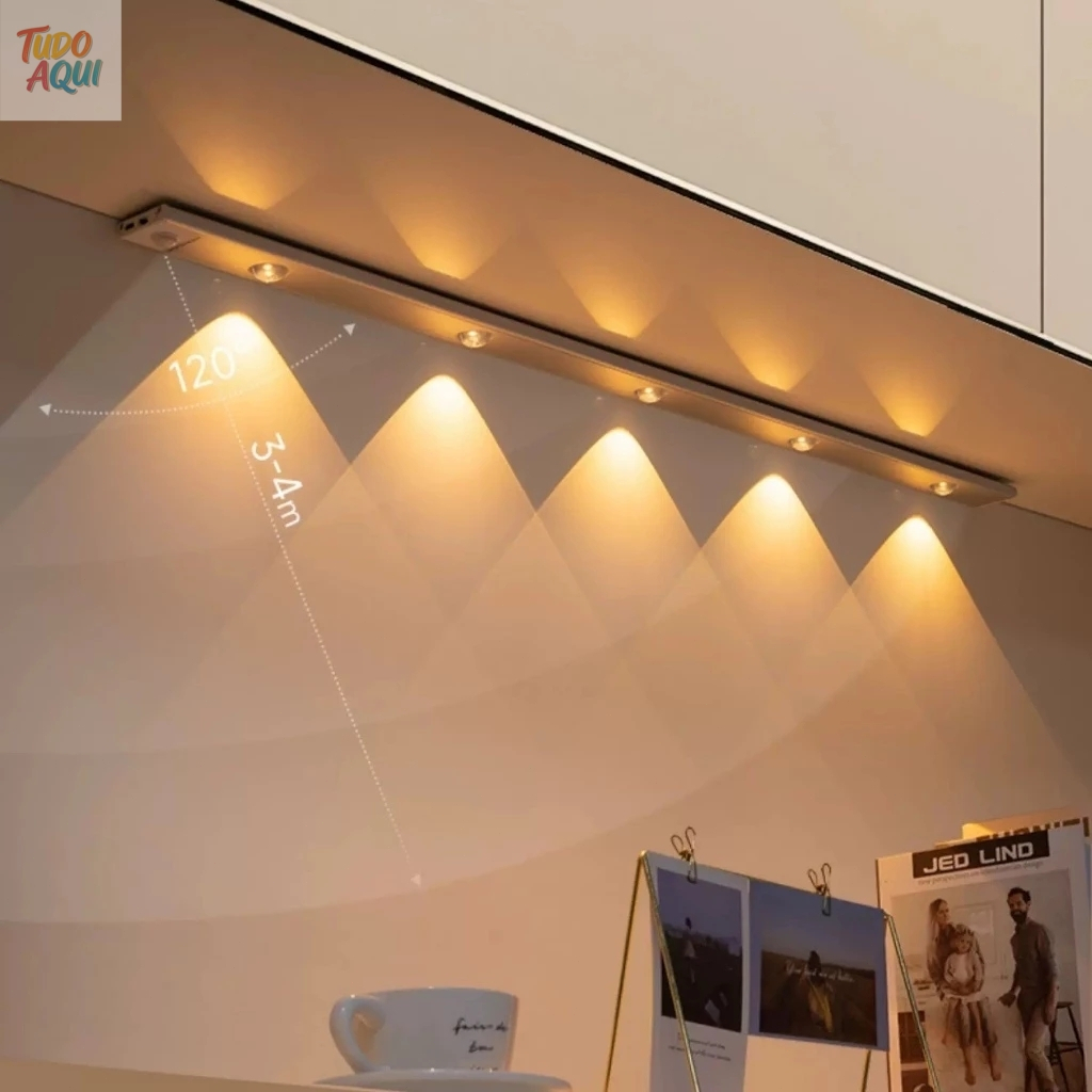 Ultra fino diodo emissor de luz 120/80/60/50/40cm armário lâmpada pir sensor de movimento sem fio usb recarregável luz
