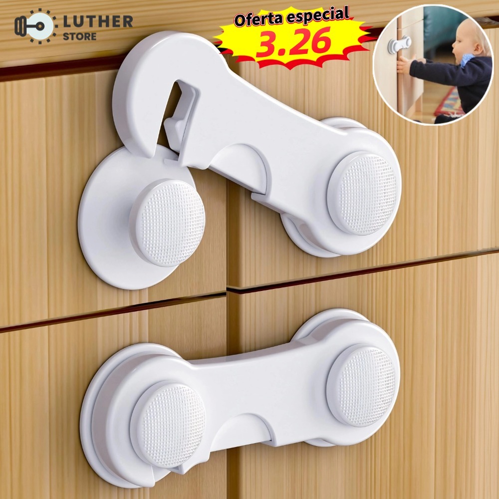 10 Trava De Gaveta Armário Porta Segurança Proteção Bebe Kit Trava Protetor Bebe Criança Adesivo 3M em Oferta na Shopee