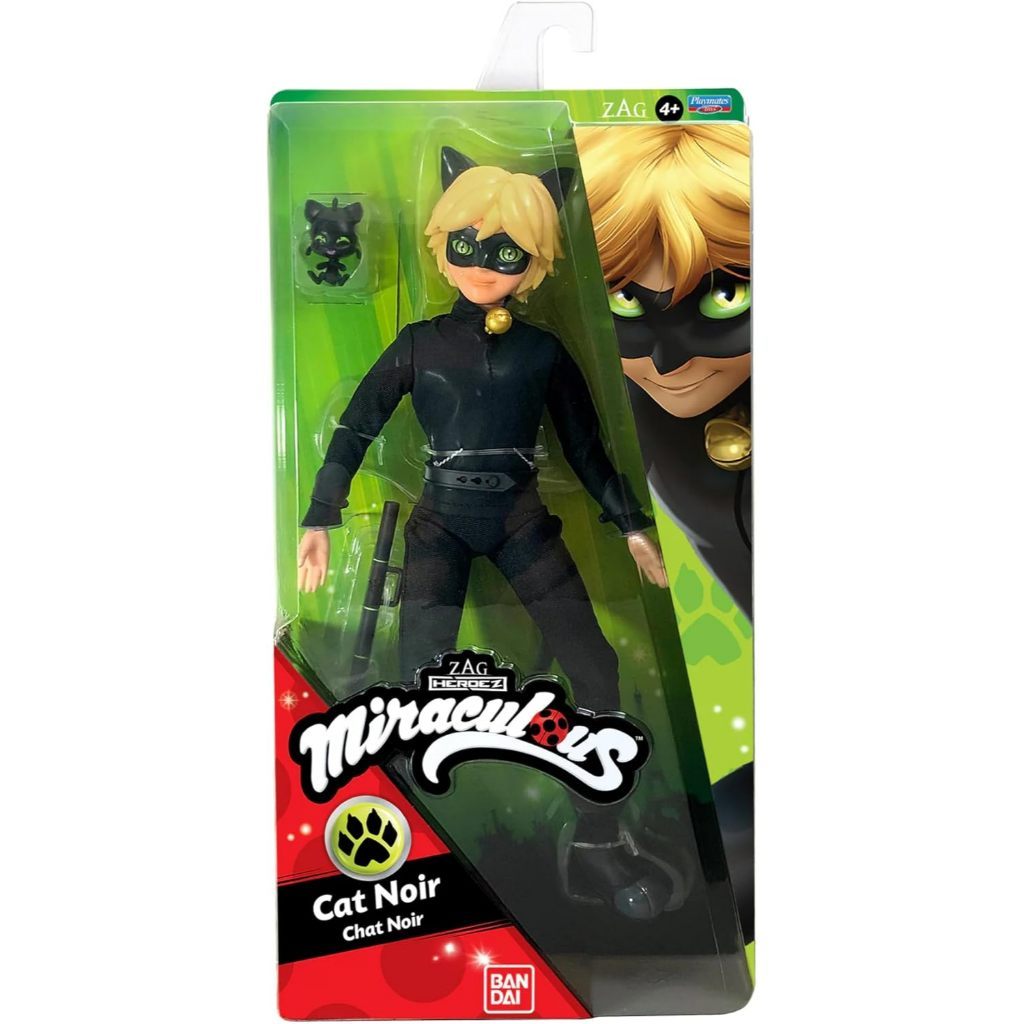 Boneca de ação Ladybug Miraculous Cat Noir Miraculous Cat Noir, 11 polegadas (cerca de 27.9 cm), preta