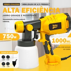 Paint 1000ML Yolo Pistola Pintura Pulverizador de Tinta 750W 110V/220V