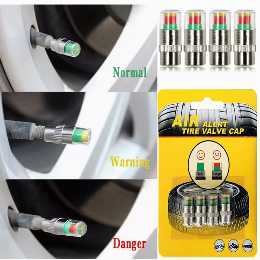 4 PCS Medidor De Pressão Dos Pneus Do Carro Verificador Da Válvula Sensor De Externa