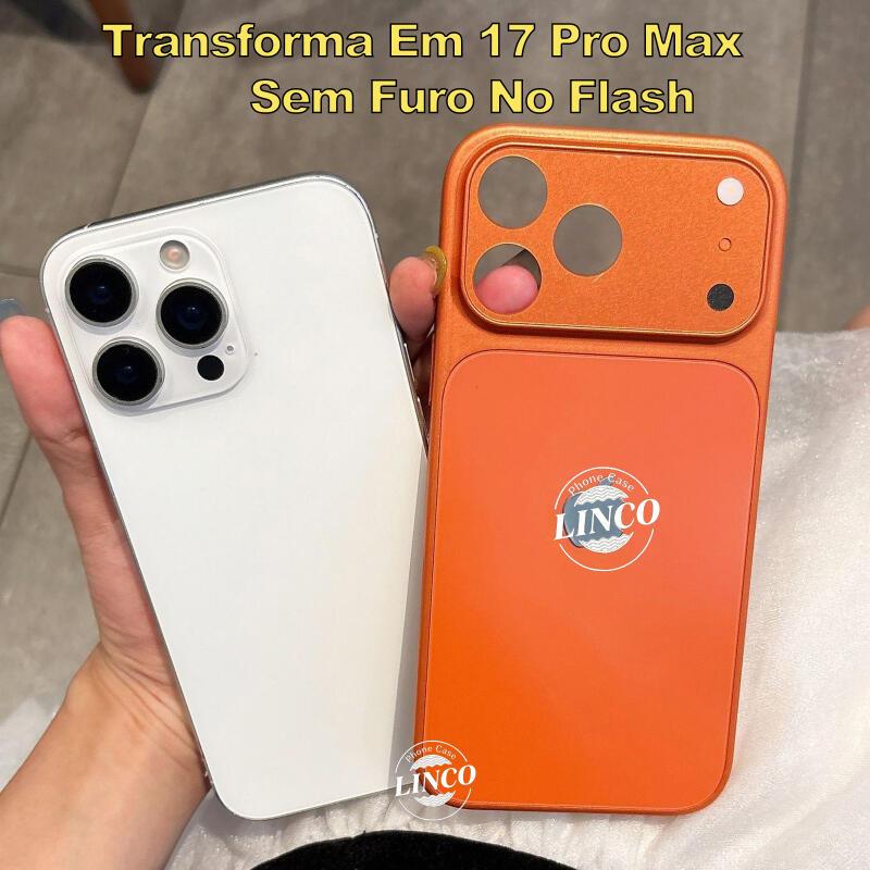 Sem Furo De Flash , Se Transforma Em 17 Pro Max , Capa Fosca AG Original Para iPhone 17 16 15 14 13 12 11 Pro Max