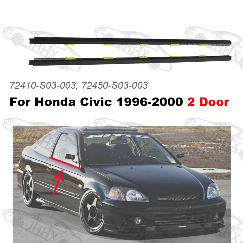 (2 Portas) Tira De Calafetagem Da Janela Externa Do Carro Para Honda Civic EK Coupe 1996 1997 1998 1999 2000 Vedação De 