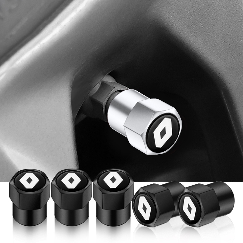 4 Pçs Tampas Da Válvula Do Pneu De Carro Ar Hastes Capa Caso Para Renault Laguna Koleos Megane Fluence clio captur Zoe P