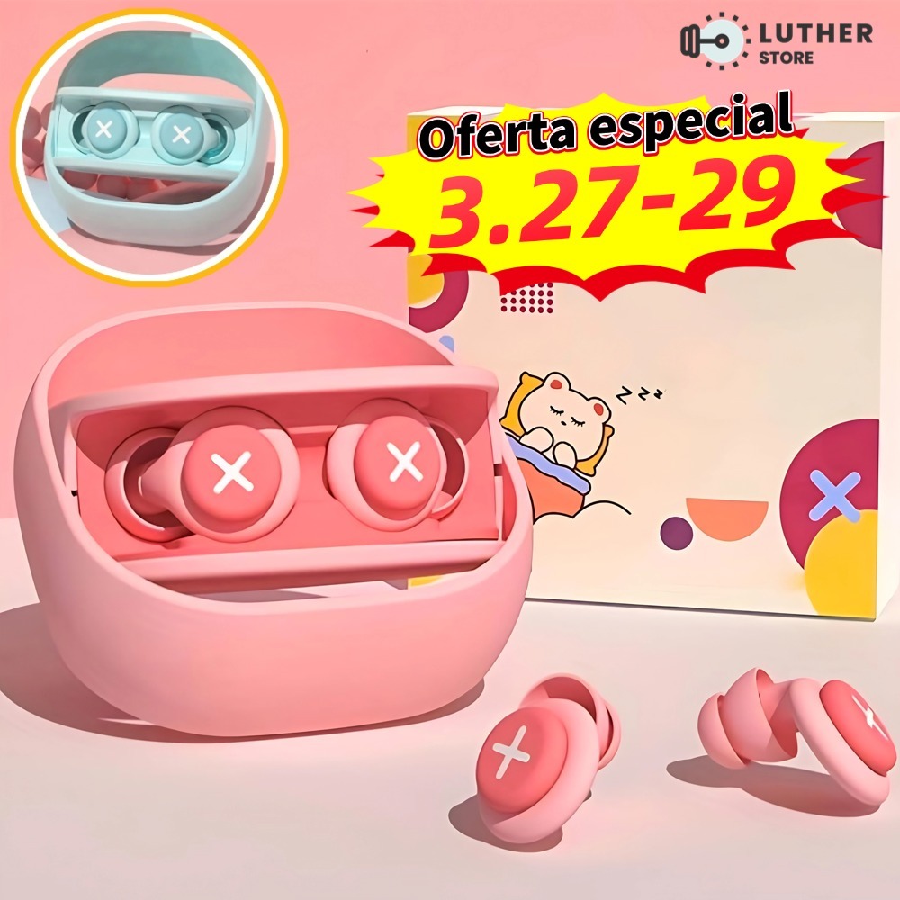 Imagem Tampões Auriculares De Silicone Isolamento Acústico Redução De Ruído Com Esponja Macia Protetor Auricular