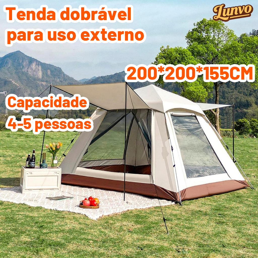 Barraca De Acampamento Grande Para 4/5 Pessoas 200x200x155cm Camping Portá Til