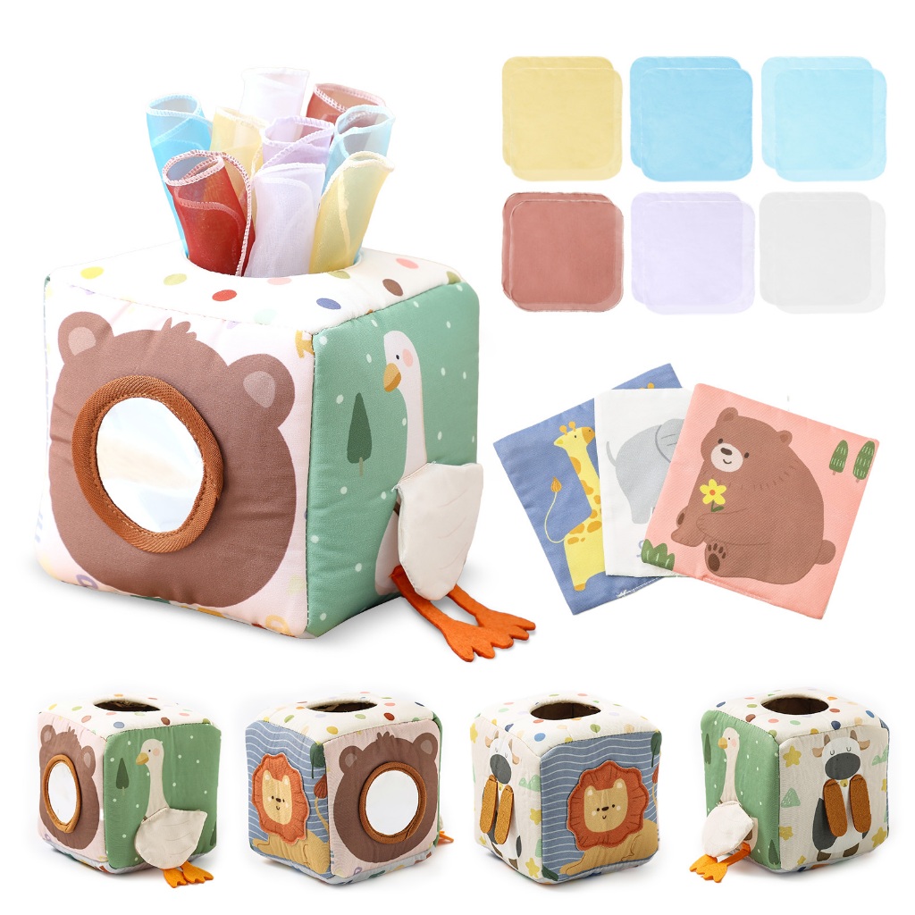 Baby Montessori Toy Magic Tissue Box Atividade De Aprendizagem Educacional Brinquedo Sensorial Para Crianças Divertido Kotak Busy Board Jogo De Bebê