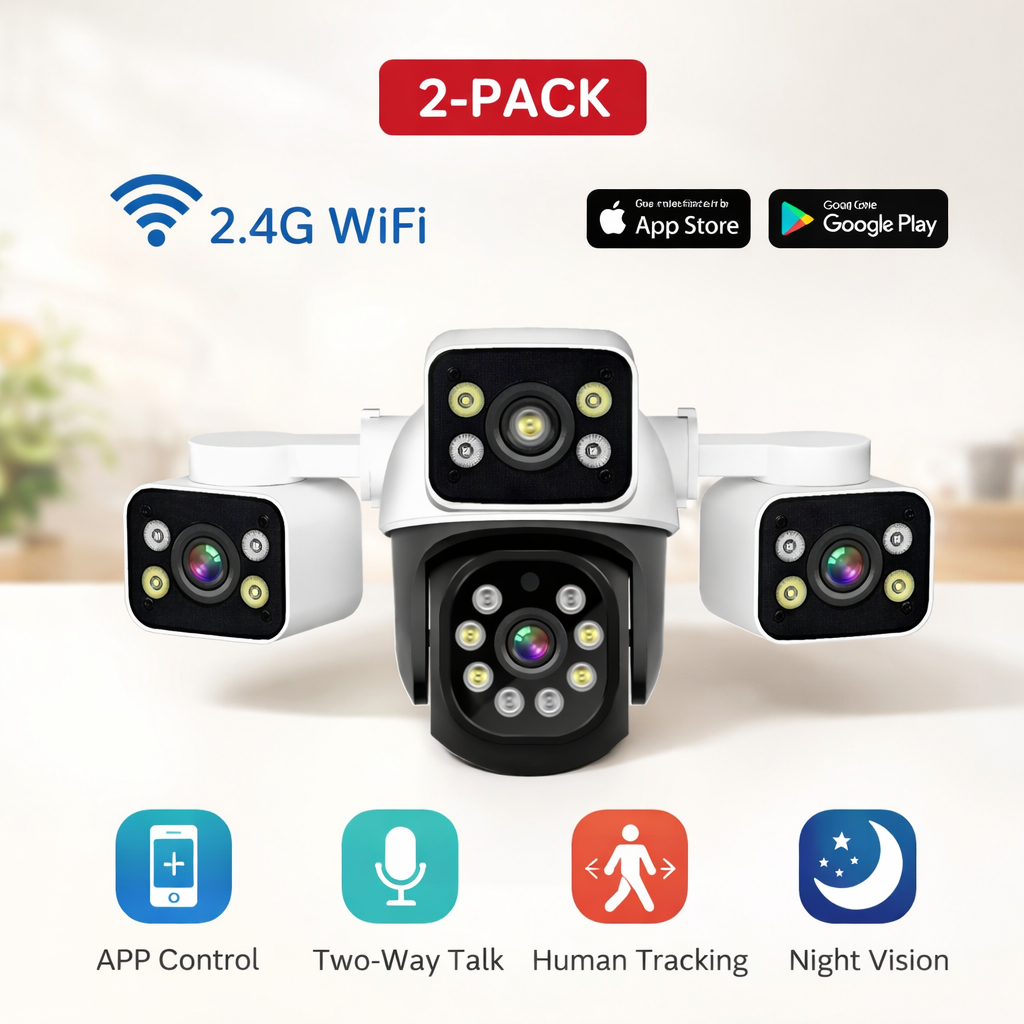 Câmera De Segurança Kit2 12MP WiFi Sem Fio Externo , Rastreamento Humano , Áudio Bidirecional , IP66 À Prova D'água , In