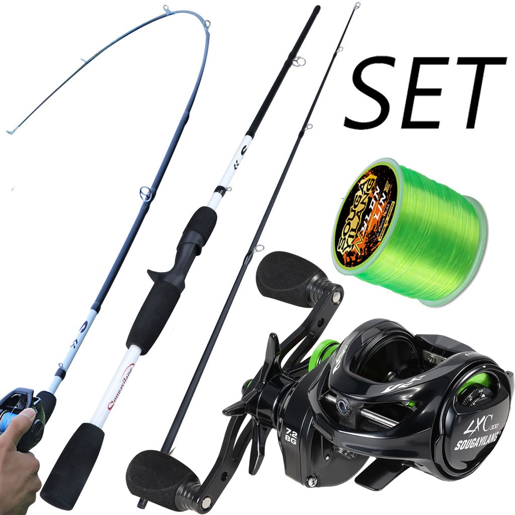 Sougayilang 1.65m Conjunto De Linha De Carretel De Vara De Pesca De Carbono 18 + 1BB Relação De Engrenagem 7.2 : 1 Mater