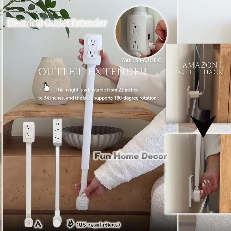 Extensor De Tomada Elétrica , Altura Ajustável , Múltiplas Tomadas , Dispositivo De Carregamento Giratório em Oferta na Shopee