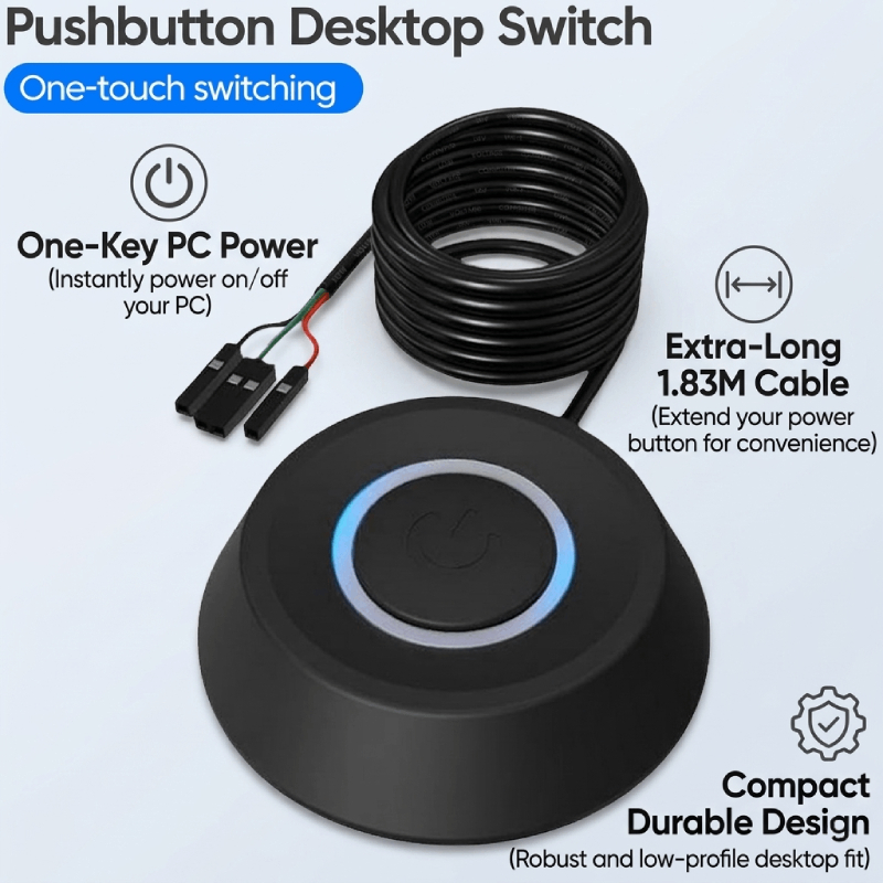 Interruptor Host Do PC Da Fonte De Alimentação Com Indicador LED Botão Liga/Desliga De 1.83 M