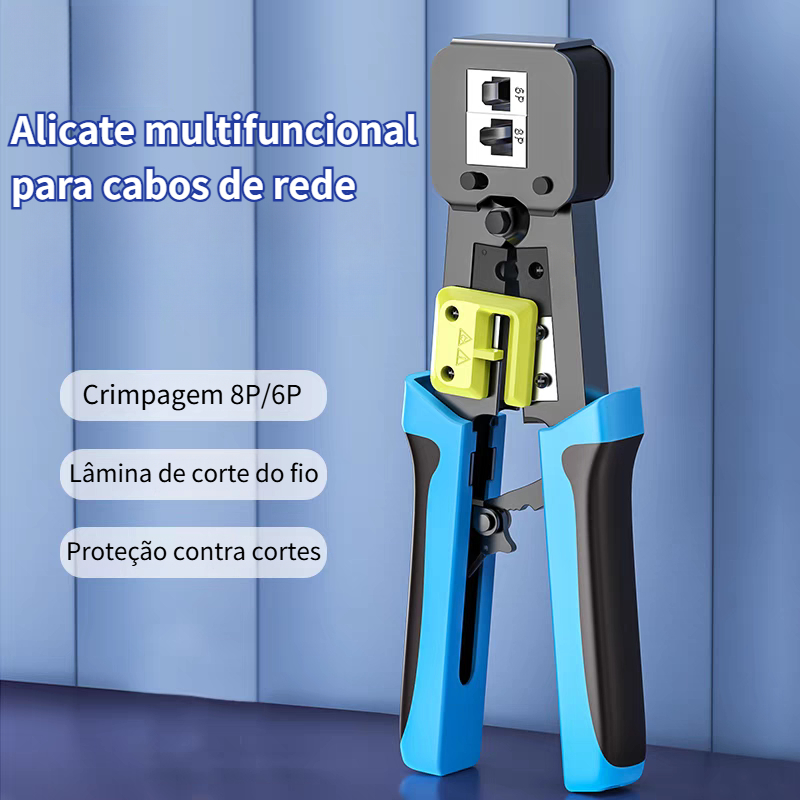 Alicate de crimpagem oca Easy Crimp RJ45/RJ12/RJ11 + cortador