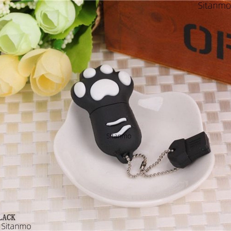 1TB 128GB 64GB 32GB Pen Drive USB De Alta Velocidade 16GB 8GB 4GB 2GB 1GB Preto Gato Garra Silicone Escudo Flash