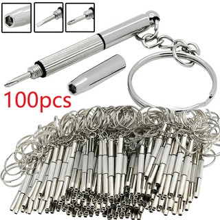 Um Conjunto De Kit De Chave De Fenda De Óculos 3 Em 1 Com Chaveiro , Ferramentas Portáteis DIY Para Reparos E Relógios