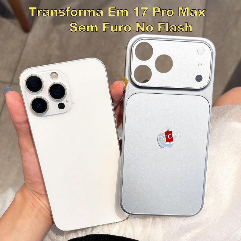 Se Transforma Em 17 Pro Max , Sem Furo Para Flash , Capa Fosca AG Original iPhone 17 16 15 14 13 12 11