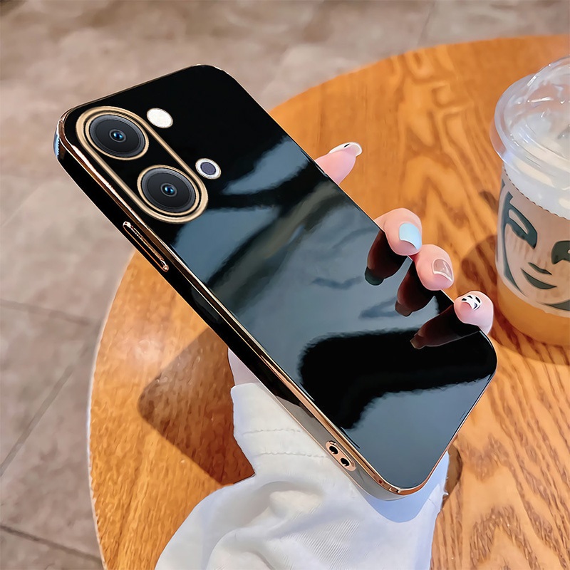 Xiaomi POCO X8 Pro Max x8Pro 5G Capa Luxuosa Com Bordas Quadradas Revestidas De TPU Macia Cordão Brilhante