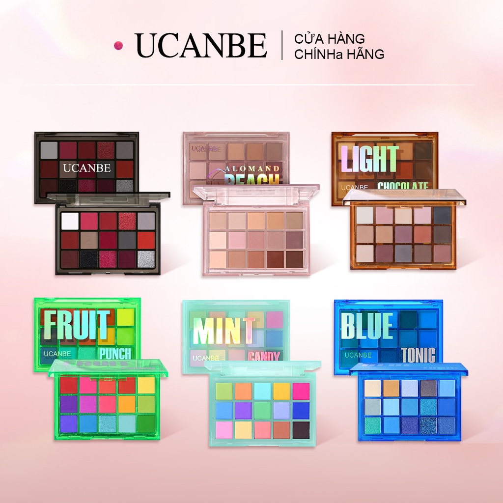Paleta De Sombras De 15 Cores UCANBE-Matte , Shimmer , Glitter-Rosa , Roxo , Vermelho , Azul , Amarelo , Verde , Smokey 