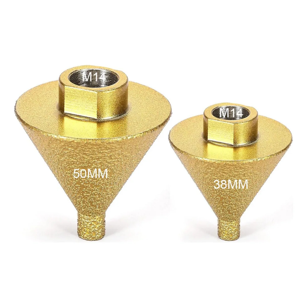 2pcs Broca De Chanfro Cônica Diamantada 50mm+38mm M14