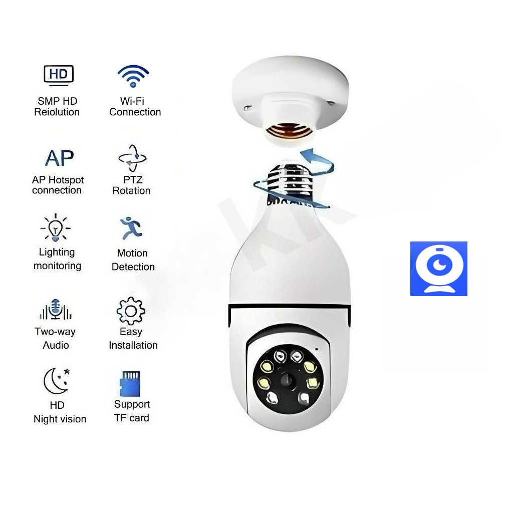 Câmera De Segurança Infravermelha À Prova D'água Com 360 ° Luz LED Externa Sem Fio 2.4G Wi-Fi KK-1