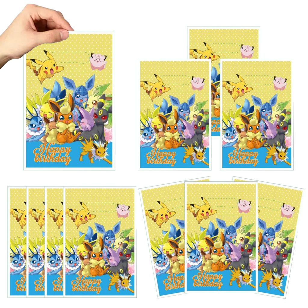 10/30/50 Pçs Pokemon Festa Presente Sacos De Plástico Doces Saque Saco Crianças Meninos Meninas Decoração Aniversário Su