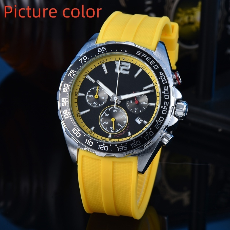 Relógio masculino relógio masculino moda seis ponteiros relógio de quartzo TAGS relógio F1 marca superior relógio de pul