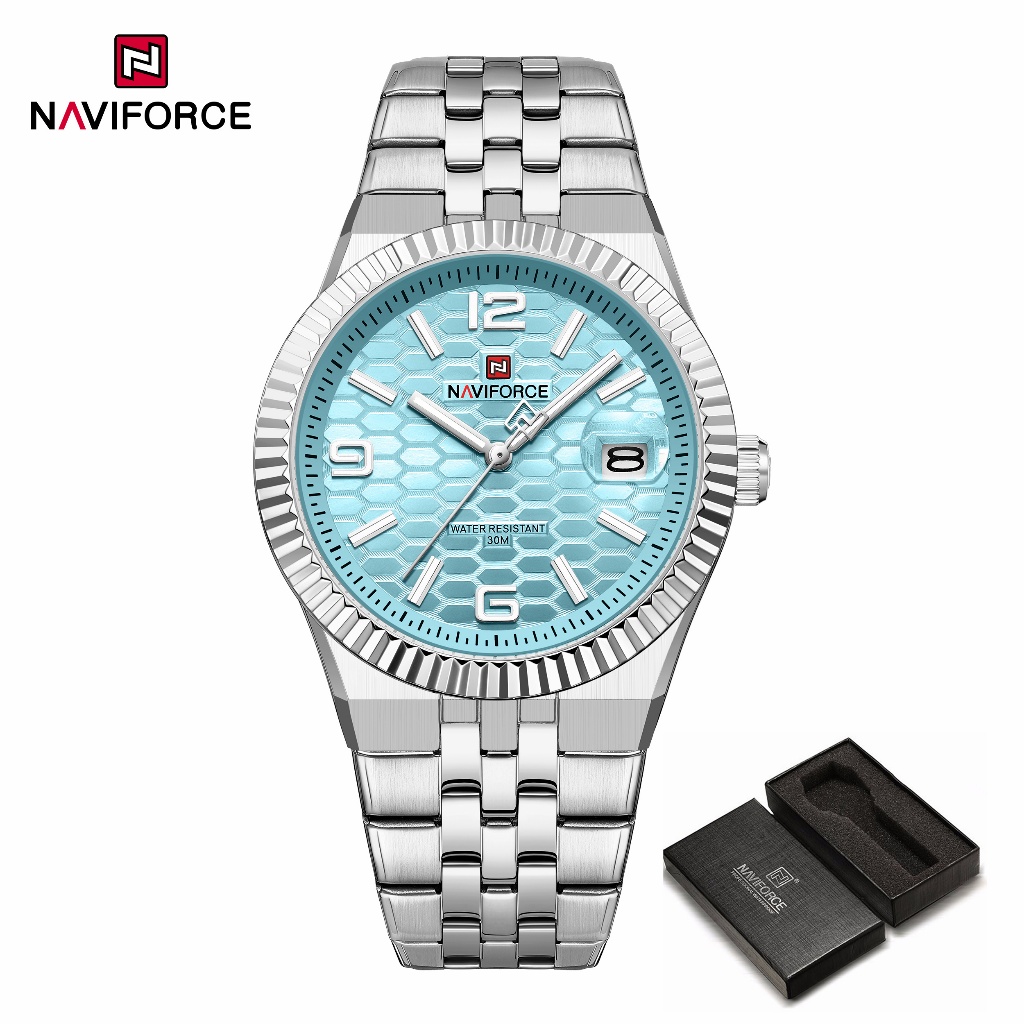 NAVIFORCE 9277 Classic Business Honeycomb Dial Relógio De Pulso Masculino
