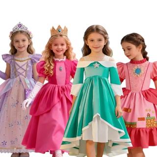 Crianças Fantasia Carnaval Princesa Rapunzel Sofia em Oferta na Shopee