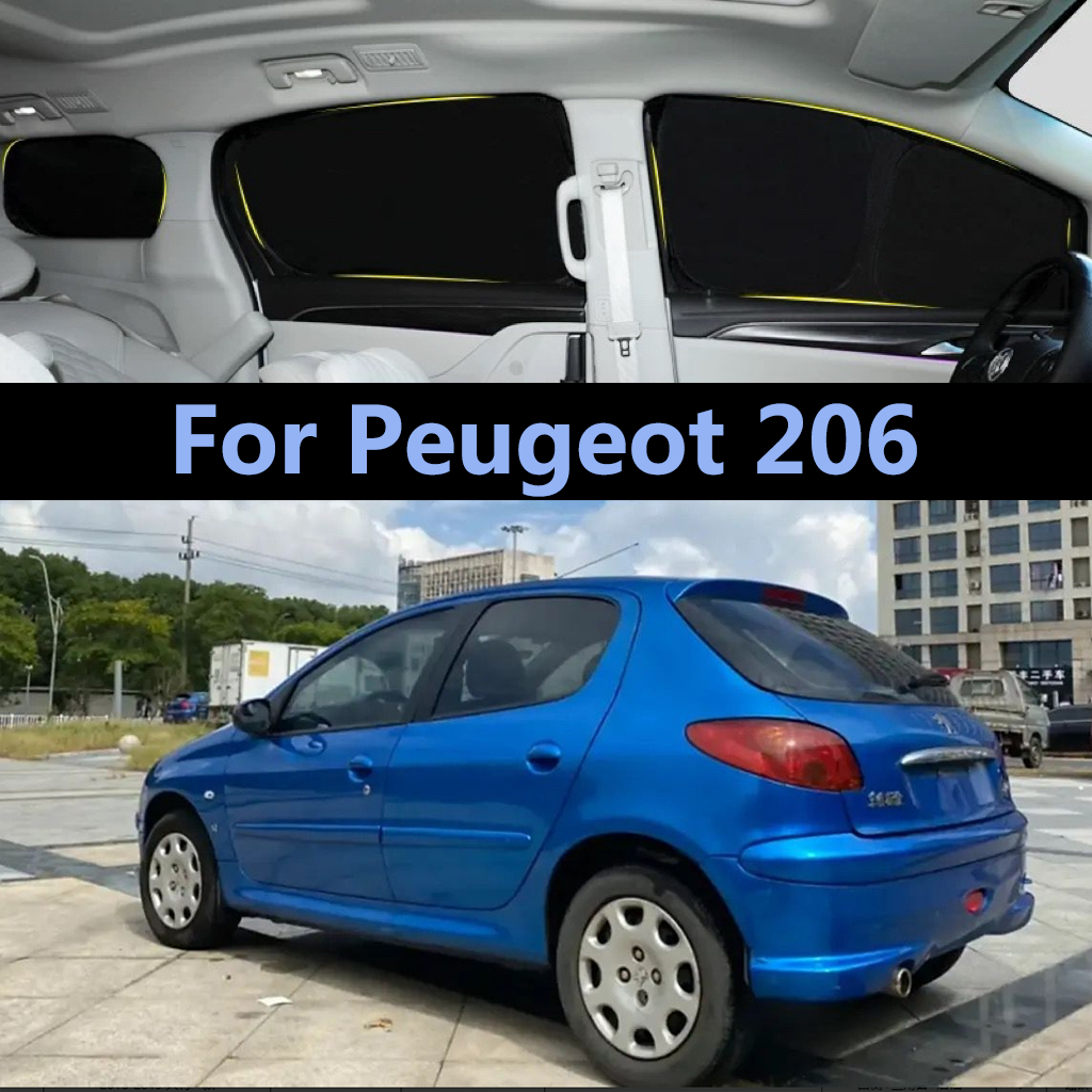 Pára-Sol Do Carro Para Peugeot 206 Cortina De Totalmente Blackout Proteção Solar Privacidade Acampamento Janela Lateral 