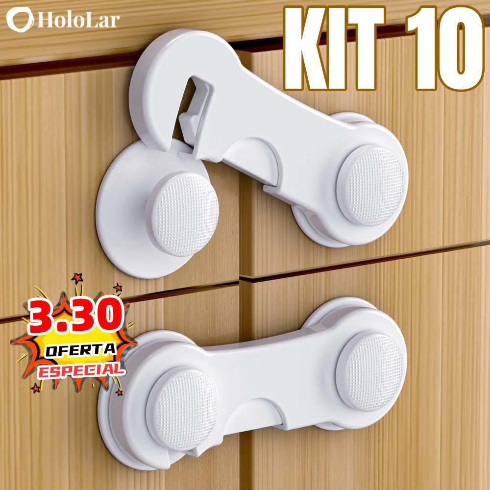 Kit 20/10 Travas Para Gaveta Porta Armário Segurança Bebê - Opção de cores HL em Oferta na Shopee