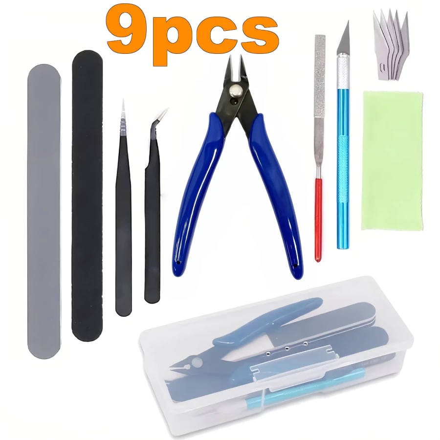 Conjunto de 9 peças Conjunto de ferramentas de modelo de impressão 3D Alicate Diagonal Ferramenta de reparo DIY