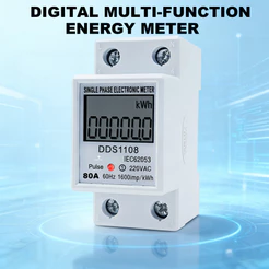Medidor de Energia Digital Monofásico com Display LCD, 220V 80A