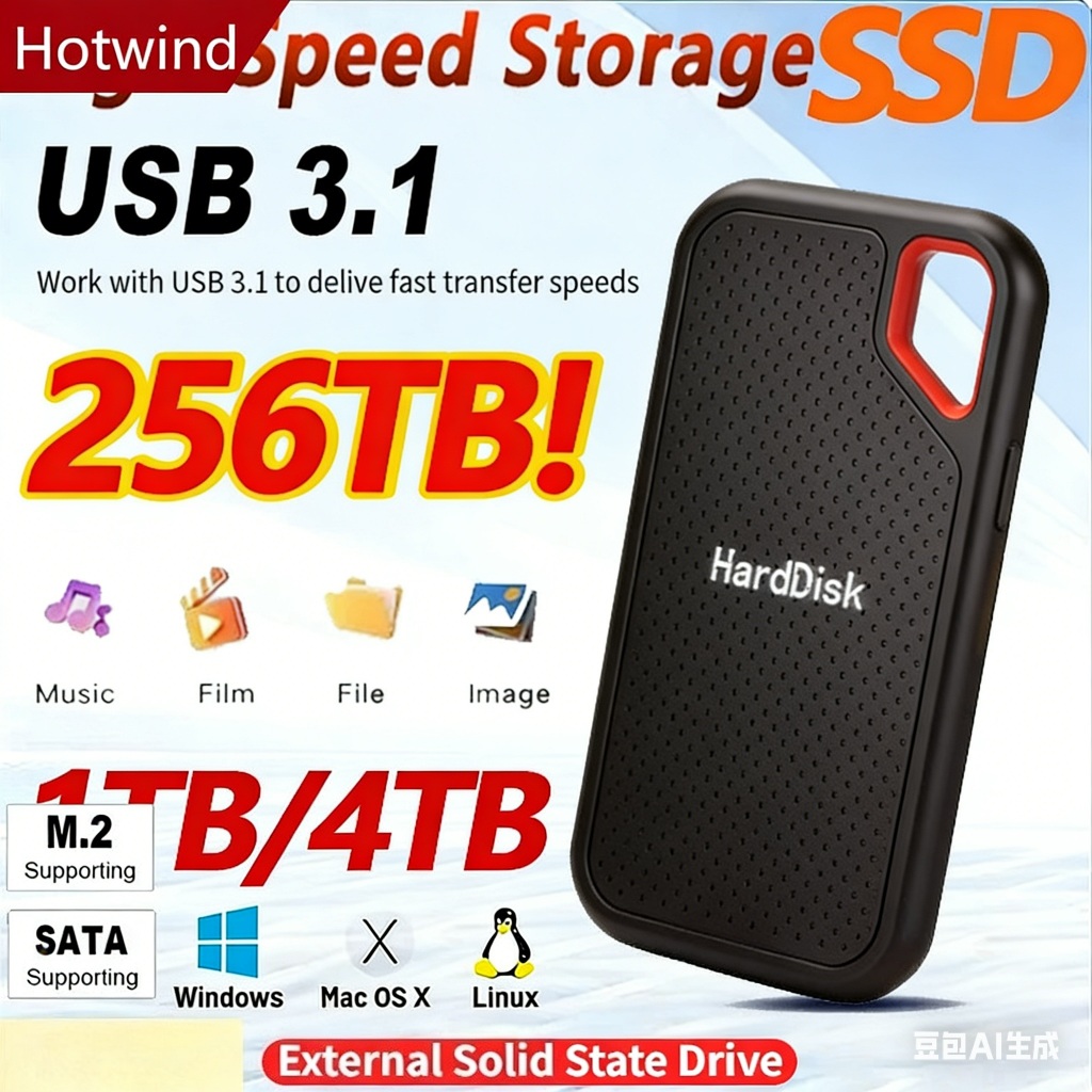 Unidade De Estado Sólido Externa De 256 Tb USB3.1 SSD Móvel De Alta Velocidade