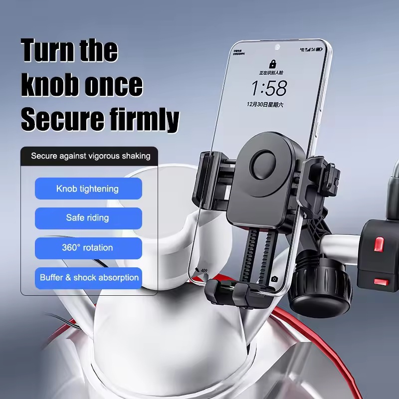 Suporte Para Telefone Motocicletas 360 ° De Navegação Celular Com Rotação , Bicicleta À Prova De Choque Passeios Ao Ar L