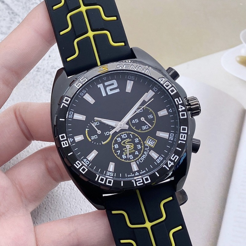 Relógio masculino moda seis ponteiros relógio de quartzo TAGS relógio Casual F1 marca superior relógio de pulso SENNA