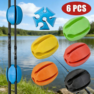 6 Peças de Suportes de Silicone para Varas de Pesca com 5 Furos, Leves, Organizadores de Acessórios de Pesca, Suportes d
