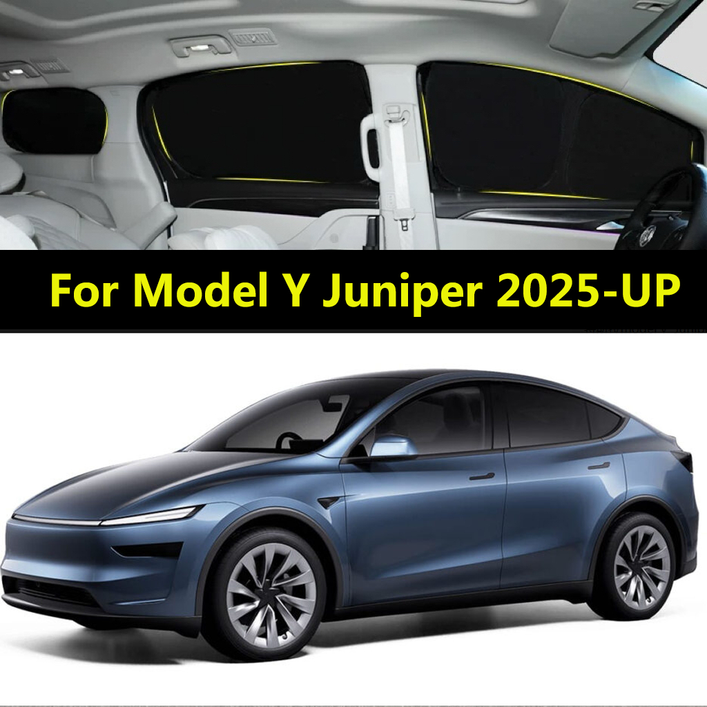 Pára-Sol Do Carro Para O Modelo Y Juniper 2025-UP Cortina De Totalmente Blackout Proteção Solar Privacidade Acampamento 