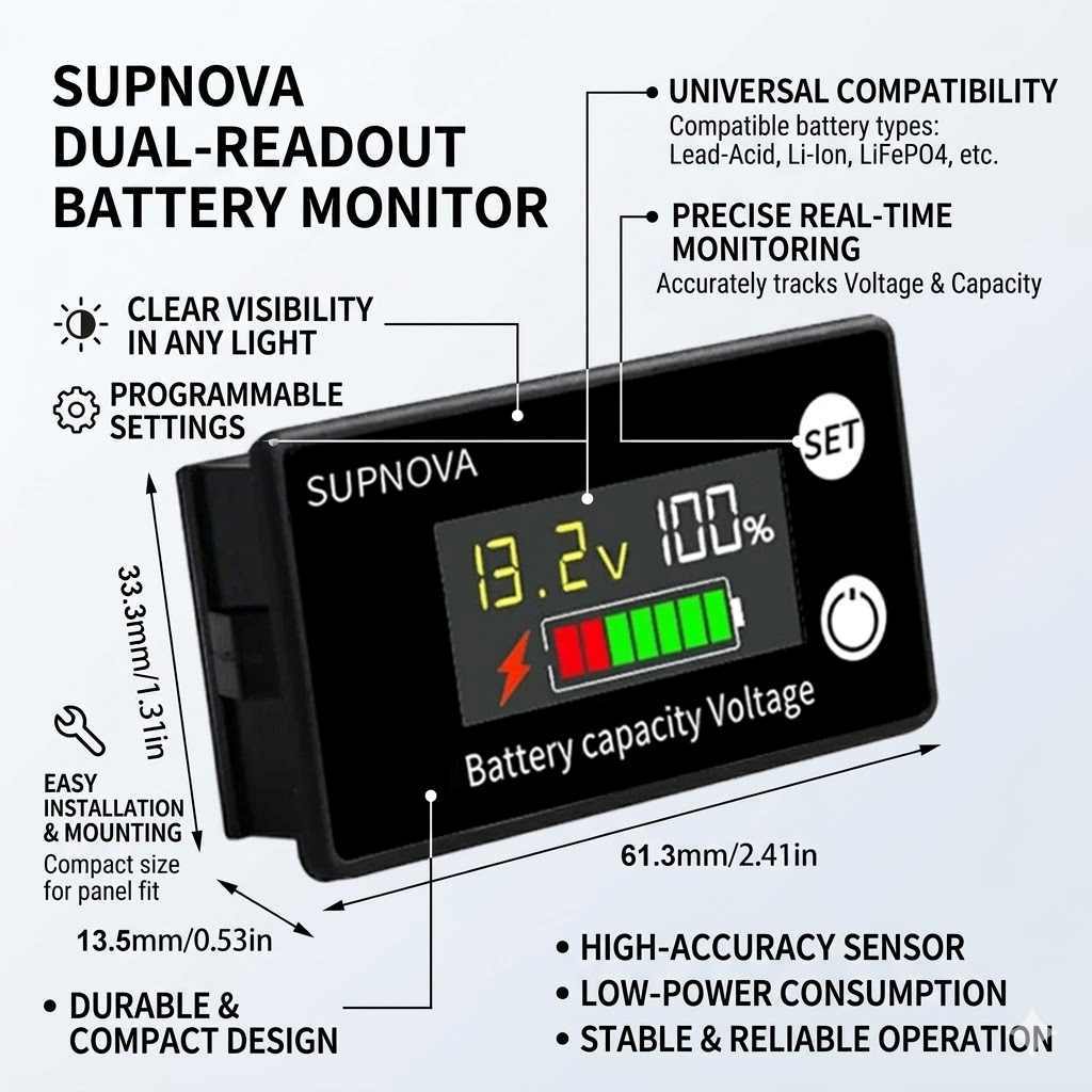 monitor De Bateria 12V 24V 36V 48V 60V 72V Testador De Carrinho De Golfe Automotivo display digital Capacidade Da Tensão