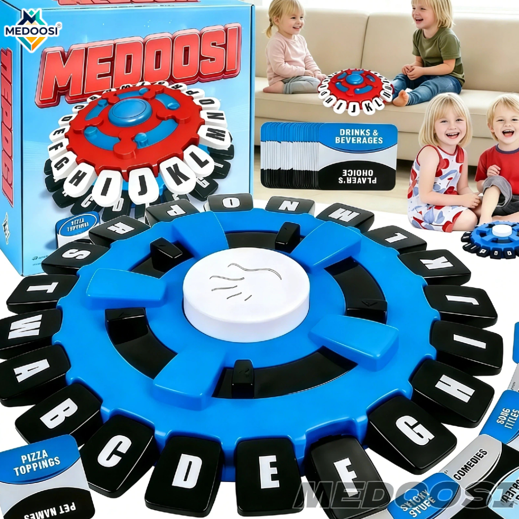 【Versão Portuguesa】MEDOOSI Jogo de Tabuleiro/ Palavras -Jogo de Rápido e Interativo Usaopoly Alfabeto Louco para Família