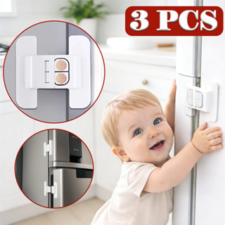 1-3 Pcs Trava de Segurança Infantil Multiuso Adesiva Fechadura para Portas Armário Geladeira Gaveta em Oferta na Shopee