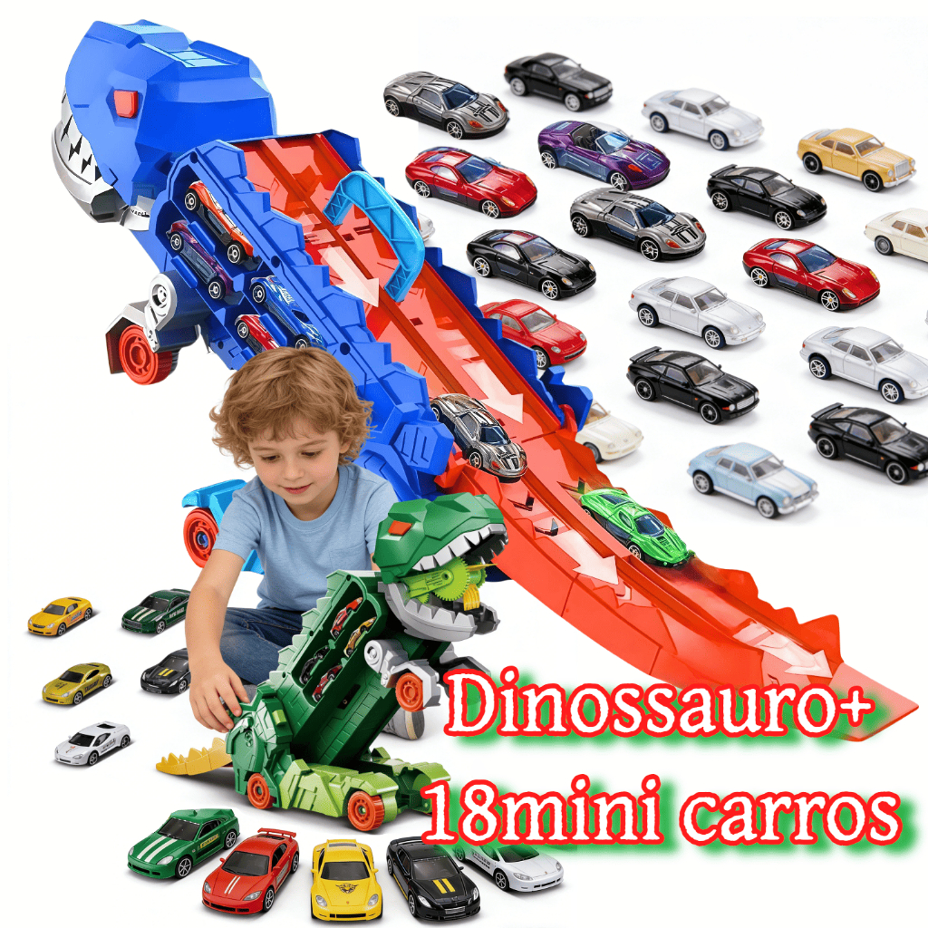 Medoosi Kit I Antis Grande Brinquedo Carrinho de Dinossauro Carros de Monster Truck Transformes Pista de 18VeíCulos