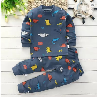 Tops + Calças Conjunto De 2 Peças Pijama Infantil Meninos Bebê Algodão Desenho Animado Roupa Íntima Para 0-6 Anos em Oferta na Shopee