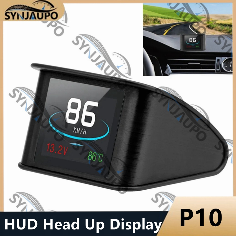 P10 Head Up Display On-board Computador Carro Digital OBD2 Quilometragem OBD Condução Velocímetro Medidor De Temperatura