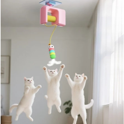 Pet - Brinquedo Interativo Elétrico para Gatos Corda Elástica Pássaro Voador Automático Anti Estresse Pet.
