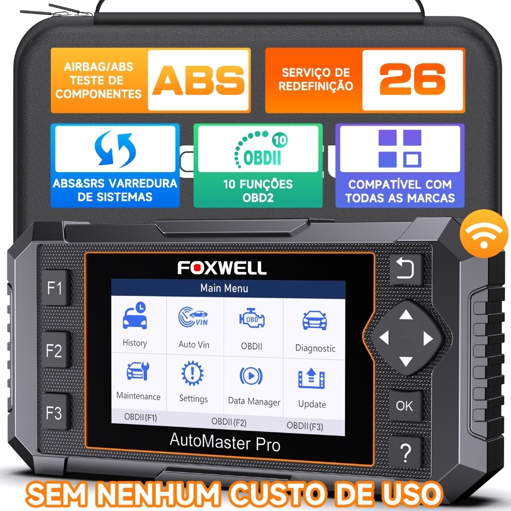FOXWELL NT650PRO Scanner Automotivo A/F ABS Airbag Faz 26 Redefinição Ferramenta De Diagnóstico