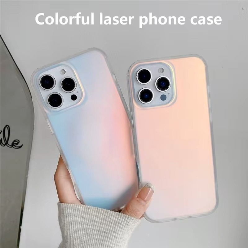 Caso Fosco É Adequado Para Apple 15 Laser Gradiente De Telefone Escudo iphone 17 16 pro max 16pro 14 Capa em Oferta na Shopee