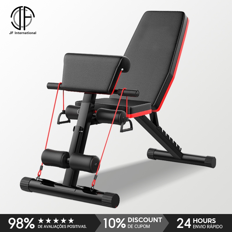 JF Banco Supino Ajustável Musculação 6 Em 1 Inclinado Declinado Reto Academia Carga 400kg Treino Força