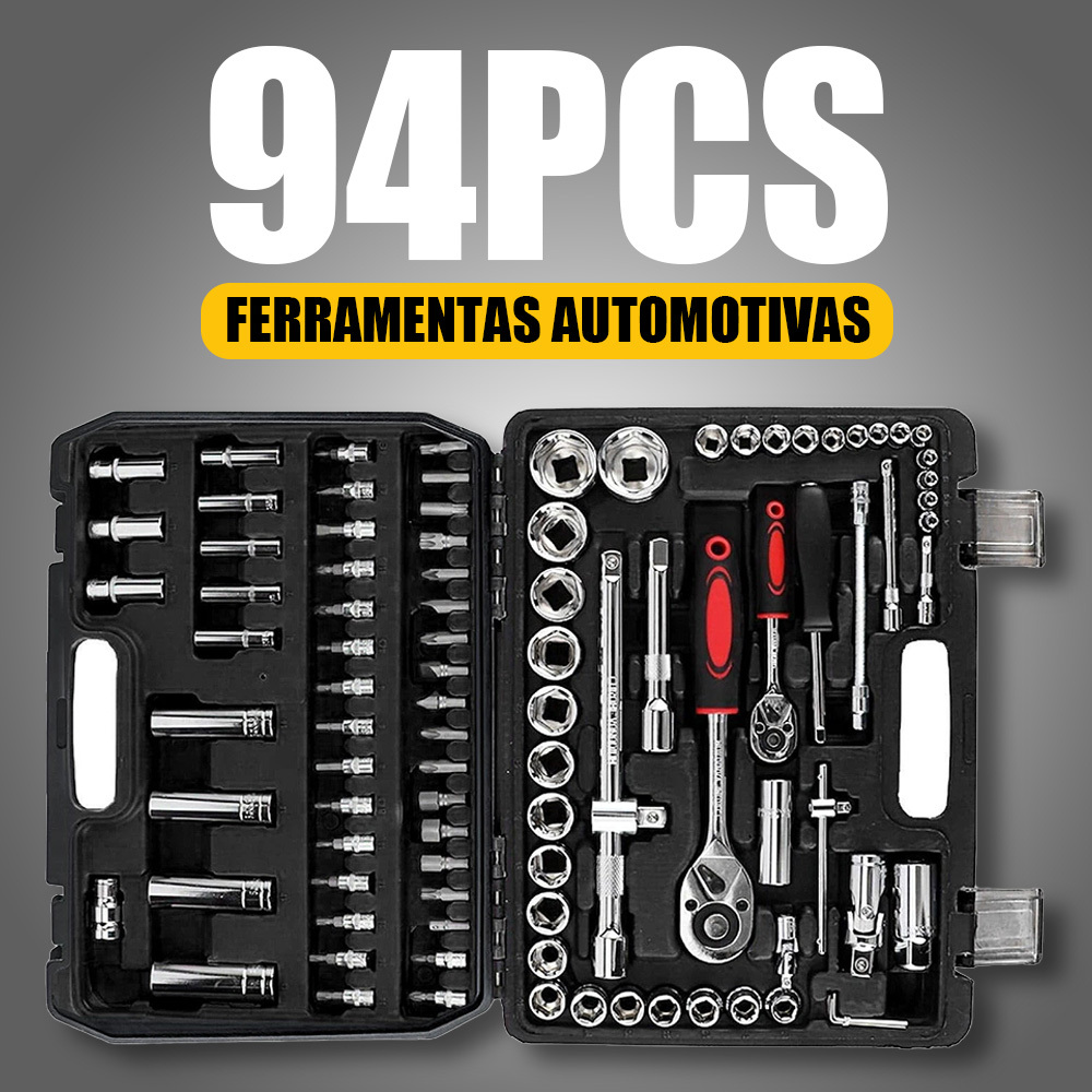 Ferramentas 94 PeçasJogo De Soquetes Chave Catraca ReversívelCom Maleta Jogo De Ferramentas Completo