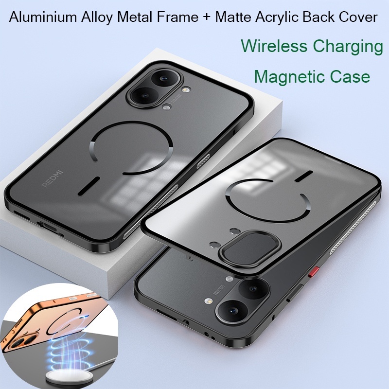 Estrutura De Metal De Liga De Alumínio Para POCO X8 Pro Max 5G Caso Carregamento Sem Fio Tampa Traseira Magnética Bumper