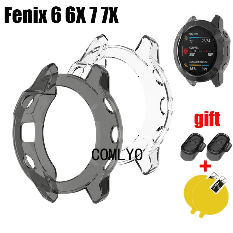 Para Garmin Fenix 6 6X 7 7X Pro Caso De Smartwatch Relógio Inteligente TPU Pára-Choques Capa Protetor De Tela Porta Carr