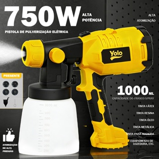 Paint 1000ML Yolo Pistola Pintura Pulverizador de Tinta 750W 110V/220V em Oferta na Shopee